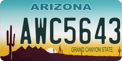 AZ license plate AWC5643