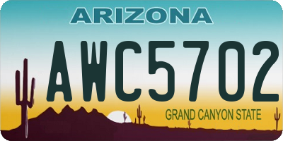 AZ license plate AWC5702