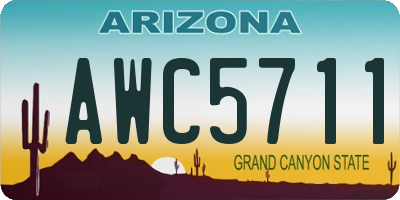 AZ license plate AWC5711