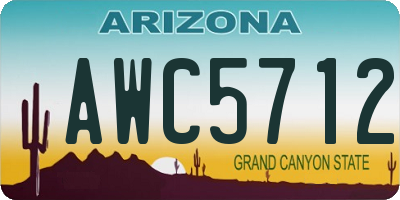 AZ license plate AWC5712