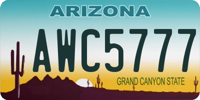 AZ license plate AWC5777