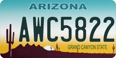 AZ license plate AWC5822