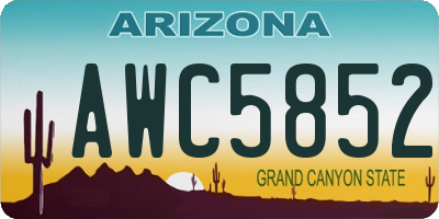 AZ license plate AWC5852