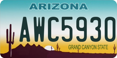 AZ license plate AWC5930