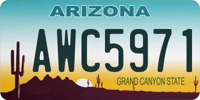 AZ license plate AWC5971