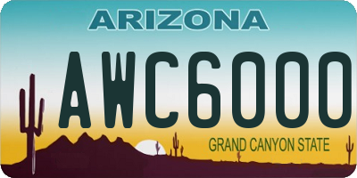 AZ license plate AWC6000