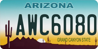 AZ license plate AWC6080