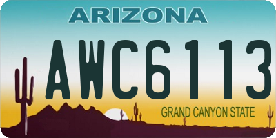 AZ license plate AWC6113