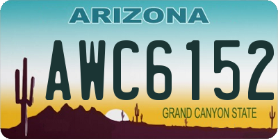 AZ license plate AWC6152