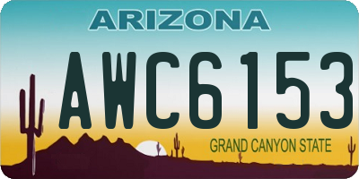 AZ license plate AWC6153