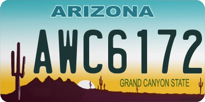 AZ license plate AWC6172