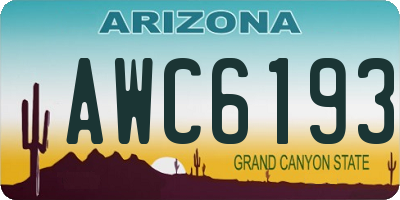 AZ license plate AWC6193