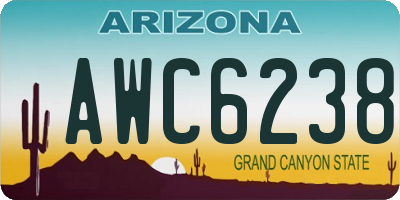 AZ license plate AWC6238