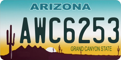 AZ license plate AWC6253