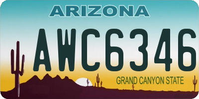 AZ license plate AWC6346