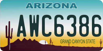 AZ license plate AWC6386