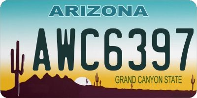 AZ license plate AWC6397