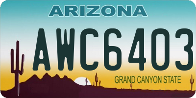 AZ license plate AWC6403
