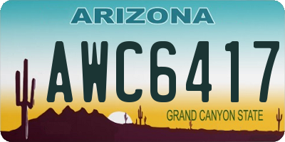 AZ license plate AWC6417