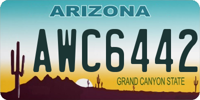 AZ license plate AWC6442