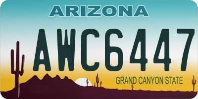 AZ license plate AWC6447