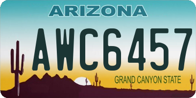 AZ license plate AWC6457