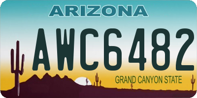 AZ license plate AWC6482