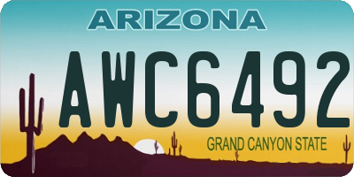 AZ license plate AWC6492