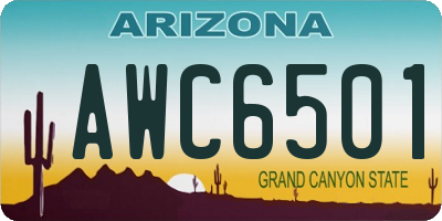 AZ license plate AWC6501