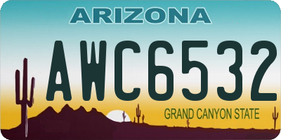 AZ license plate AWC6532