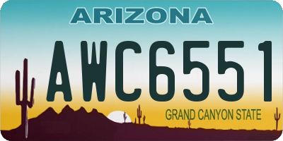 AZ license plate AWC6551