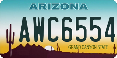 AZ license plate AWC6554