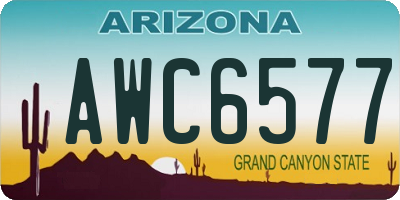 AZ license plate AWC6577