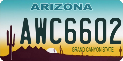 AZ license plate AWC6602