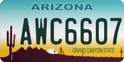 AZ license plate AWC6607