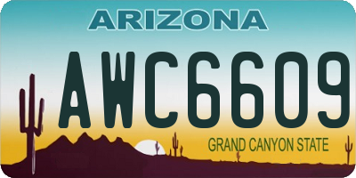 AZ license plate AWC6609