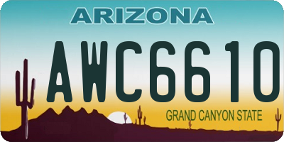 AZ license plate AWC6610