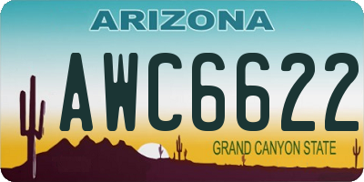 AZ license plate AWC6622