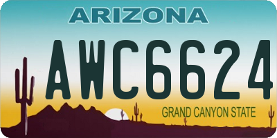 AZ license plate AWC6624
