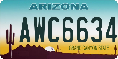 AZ license plate AWC6634