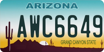 AZ license plate AWC6649