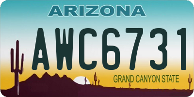 AZ license plate AWC6731