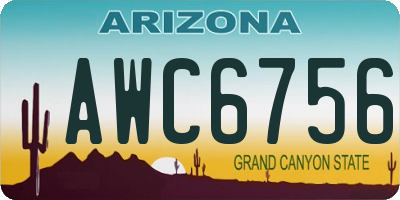 AZ license plate AWC6756