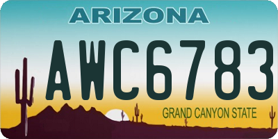 AZ license plate AWC6783