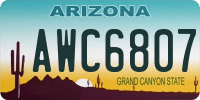 AZ license plate AWC6807