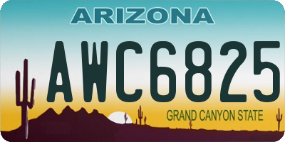 AZ license plate AWC6825