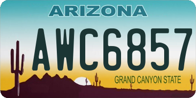 AZ license plate AWC6857