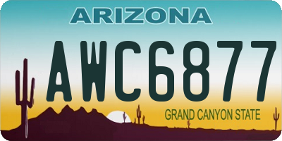 AZ license plate AWC6877