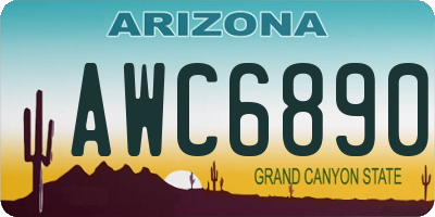 AZ license plate AWC6890