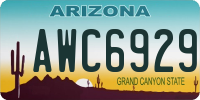 AZ license plate AWC6929